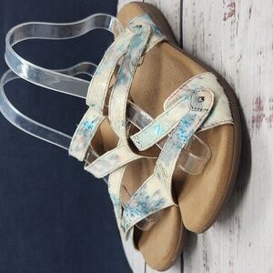 taos | EUC‎ Double U Leather Slide Sandals Size 8